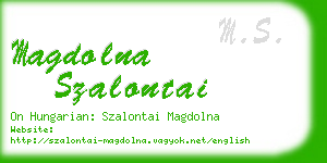 magdolna szalontai business card